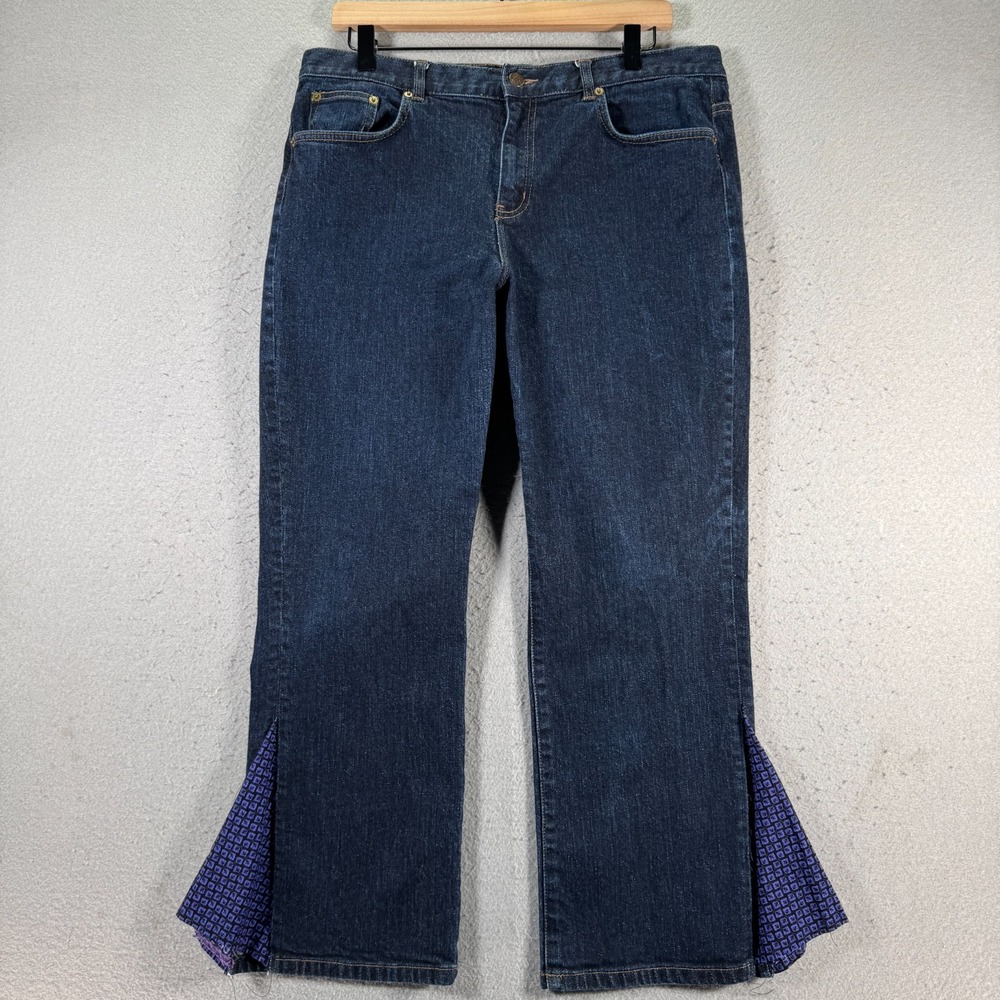 Vintage Lauren Ralph Lauren‎ Jeans Womens 14P Blue Dark Wash Custom Flare Y2K